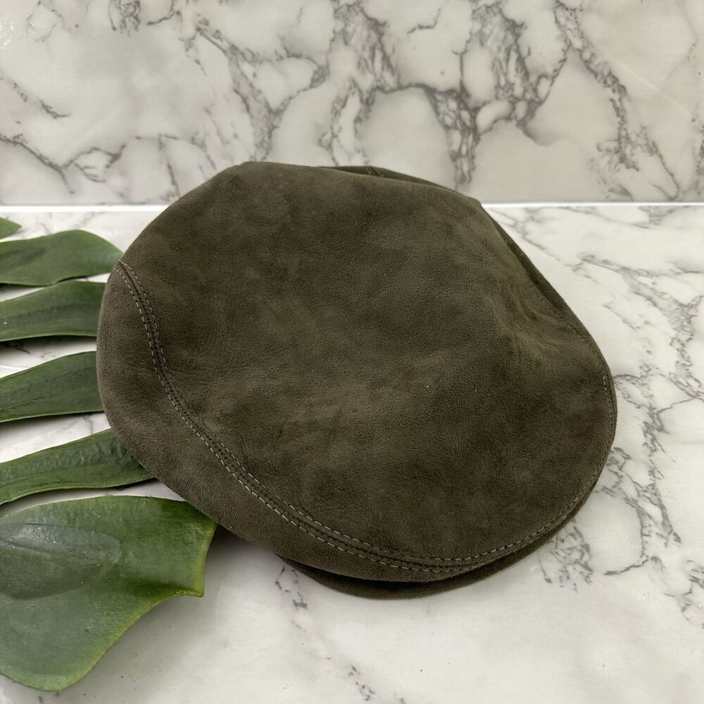 Traveler Country Gentleman Vintage Mens Newsboy Flat Cap Hat Size 7 3/8 Suede